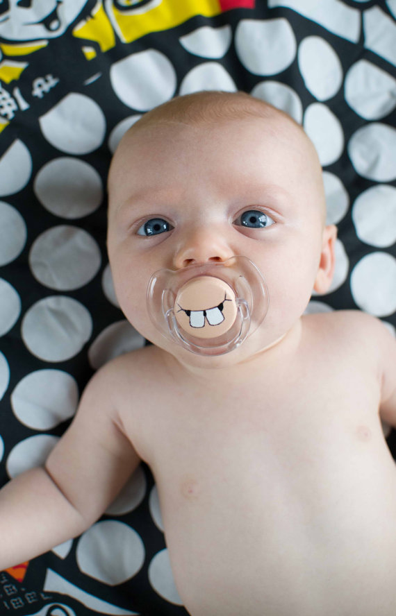 Cute Buck Teeth Custom Hand Painted Pacifier Avent CLEAR on Luulla